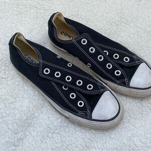 Converse All Star low-top black sneakers Sz W6 M4 no laces